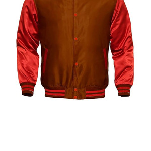 Veste bomber varsity pour homme en satin rouge, légère, coupe personnalisée, style streetwear, vêtement d'extérieur pour homme - Product Image 4