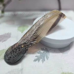 100% peine de cuerno de búfalo Natural hecho a mano cuerno REAL técnica de pulido antiestático elegante estilo de amor artesanal - Product Image 1