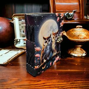 Hibou Vintage cuir Journal blanc sort livre des ombres Grimoire voyage écriture cahier Antique Deckle bord avec serrure fermeture - Product Image 4