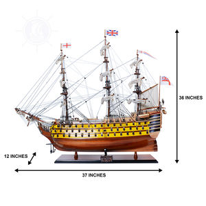HMS Victory L80, muebles náuticos de cedro, pieza pintada a mano, rústica, duradera, decoración del hogar, arte/suministros para manualidades, caja incluida - Product Image 2