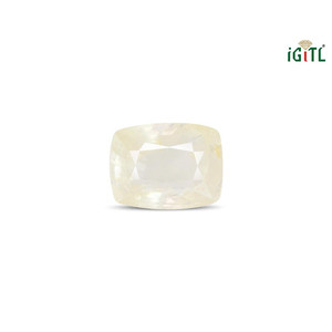 Saphir Jaune Naturel de 6,57 Carats (Pukhraj) - Pierre Précieuse Facettée Taille Émeraude - Product Image 1