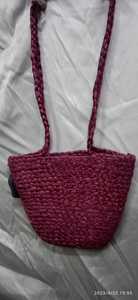 Custom Made Red White and Blue Beaded and Macrame Cotton Crocheted Sling Bag Ideal for Resale by Fashion Accessory Stores - Product Image 4