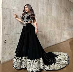 Service OEM/ ODM Robes pour femmes afghanes modestes Nouveau design Robe afghane personnalisée de couleur noire Derniers vêtements indiens pakistanais - Product Image 3