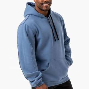 380gsm Heavyweight Cotton Black Pullover Oversize Hoodie Streetwear Embroidered No <b>Strings</b> <b>Hoodies</b> <b>for</b> Winter - Product Image 2