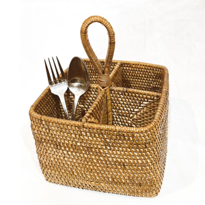 Nouveaux meubles rotin tissé artisanat cuillère et fourchette panier suspendu panier de rangement décoration de table à manger - Product Image 4
