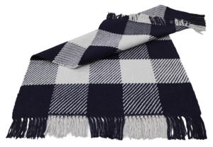 Durable, moderno, azul marino, blanco, Reversible, tejido plano, algodón, tejido a mano, alfombra geométrica, diseño a cuadros, juego de cocina/entrada - Product Image 6