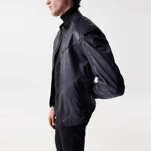 Veste en cuir de vache véritable pour homme tendance 2025 Doublure intérieure personnalisée Imperméable Respirante Style bombardier moto d'hiver Toile - Product Image 2