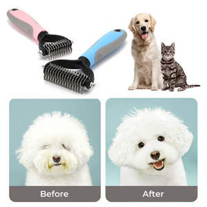 Cepillo de aseo para mascotas de doble cara para perros y gatos: Herramienta de deshedding y Dematting para depilación - Product Image 2
