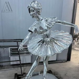Scultura di balletto di ragazza in vetroresina galvanizzata personalizzata per scuole d'arte accademie di danza installazioni di arte pubblica modello di danza - Product Image 6