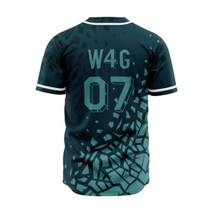 Maillot de baseball personnalisé pour homme, col rond, imprimé par sublimation, polyester, antibactérien, évacuant l'humidité - Product Image 2