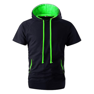 Parfait dernière mode Style de rue personnalisé coupe régulière manches courtes sweats à capuche pour hommes été manches courtes sweats à capuche pour hommes - Product Image 2