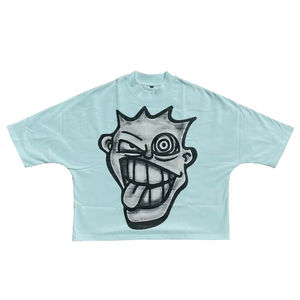 Custom Acid Wash Heavyweight Distressed 100% algodón 250 Gsm Cropped Boxy Fit camiseta de gran tamaño Boxy Drop Shoulder camiseta - Product Image 4