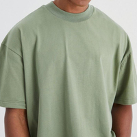T-shirt en coton uni surdimensionné pour homme PUFFIN SPORTS, personnalisé OEM, manches courtes, col rond, jersey décontracté, coupe ajustée