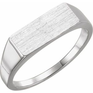 Stainless Steel Rectangle Signet <b>Ring</b> Trendy Fashionable 18K Rose Gold Plated Inlay Gift for Children - Product Image 1