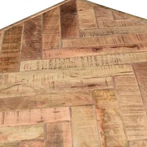 Juego de Mesa de Comedor Moderno de Madera de Acacia con Patrón de Espiga y Sillas de Comedor con Estructura de Hierro para Uso en Hoteles - Product Image 3