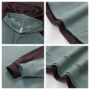 Gran oferta de invierno, venta al por mayor, logotipo personalizado, suelto, 100% algodón, Terry, 330g, Sudadera con capucha, pareja, padre e hijo, hombro caído - Product Image 5