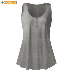 Samavia Tank Top Stripe Contraste Trim Transpirable Casual tarifa al por mayor precio barato sublimación womentank Top OEM fabricantes - Product Image 5