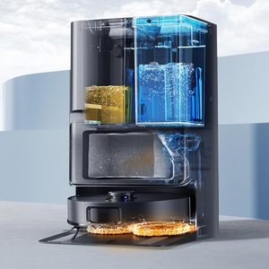 หุ่นยนต์ดูดฝุ่นแบบเชื่อมต่อ LIDAR รุ่นขายดีที่สุด พร้อมฐานระบายน้ำ Pure Flow Max - Product Image 1