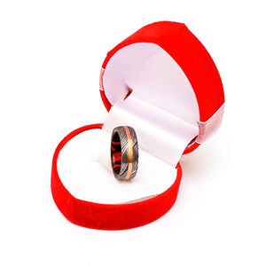 Anillo Burraq Clásico de Acero de Damasco Hecho a Mano con Caja de Regalo para Papá, Esposo, Novio, Soporte OEM, Personalización - Product Image 4