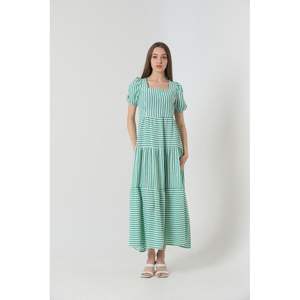 Vestido Largo Casual a Rayas Esmeralda Topshow, Producto al por Mayor - Product Image 3