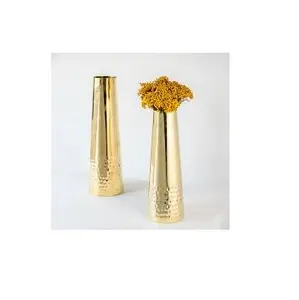 सजा लक्जरी सोने centerpiece फूलदान आधुनिक धातु फूल फूलदान ट्यूब धातु फूलदान युग सोने के रंग और अनुकूलित आकार