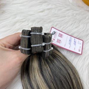 Venta al por mayor de calidad superior recta Balayage cinta Normal extensiones de cabello Natural recto cinta Normal pelo - Product Image 5