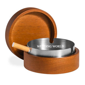 Cenicero de madera de diseñador hecho a mano de calidad superior de forma redonda nueva colección para cigarros de humo Cenicero de lujo en caja al por mayor - Product Image 4