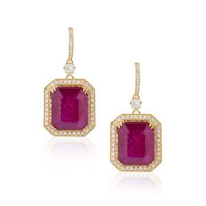 ต่างหูแฟชั่นรูปหยดน้ำ Ruby Drip Drops - Product Image 1