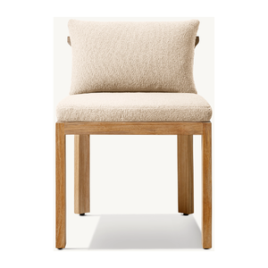 Silla de comedor moderna de madera maciza con asiento tapizado suave y cojín trasero-Silla de restaurante cómoda para interiores y exteriores - Product Image 1