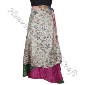 New Indian <b>Wrap</b> <b>Skirts</b> Wholesale Reversible Two Layer Silk <b>Wrap</b> <b>Skirt</b> Women Wear Vintage Silk Sari Long Length <b>Wrap</b> Around <b>Skirt</b> - Product Image 4