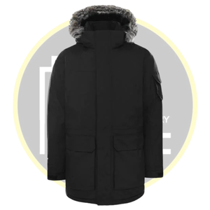 Veste matelassée noire pour homme avec capuche en fausse fourrure Parka d'hiver isolée Manteau d'extérieur chaud et imperméable pour temps froid - Product Image 2