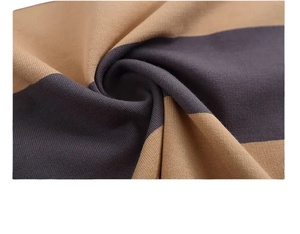 เสื้อโปโลลายทางสำหรับผู้ชายเสื้อโปโลผ้าฝ้ายสีเขียวสีขาวชุดคู่ลำลองทรงหลวมเสื้อโปโลคอตัดกันแนววินเทจ - Product Image 6