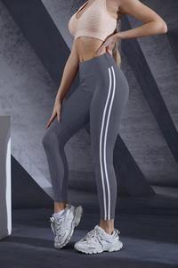 Custom Wholesale Women Striped High Waist Leggings Breathable Tummy Control Elastic <b>Colorful</b> Fitness Yoga <b>Tights</b> - Product Image 6