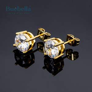Pendientes de Diamante Moissanite Redondos de Plata de Ley 925, Estilo Hip Hop para Hombre, Gran Venta - Product Image 3