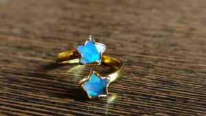 Real 18K oro labradorita forma de estrella anillos ajustables de lujo para las mujeres en el precio al por mayor de fábrica directa - Product Image 3