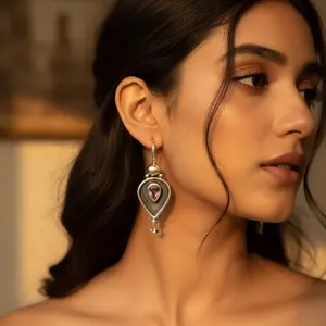 Pendientes Colgantes de Plata 925 para Mujer con Amatista, Joyería Colgante de Moda - Product Image 2