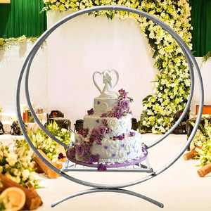 Présentoir de gâteau en métal d'acier inoxydable avec le dessus en verre - Product Image 3