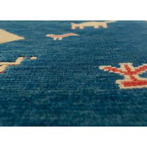 Tapis en laine Nuray Blue, grand format, géométrique et abstrait, rectangulaire, noué à la main, pour salon, modèle Pae-256 - Product Image 3