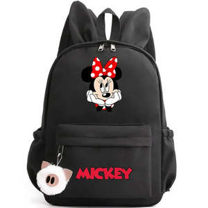 Sac à dos Disney Minnie Mouse avec sangle détachable, antivol, en tissu Oxford, fermeture éclair, doublure polyester/nylon pour garçons - Product Image 1