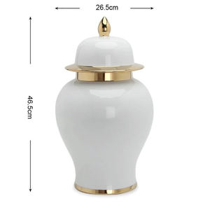 Venta directa de fábrica, elegante tarro de jengibre y metal dorado brillante, decoración de mesa de gran tamaño, diseño elegante - Product Image 3