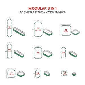 Bac à légumes modulaire 9-en-1 surélevé en métal galvanisé pour l'extérieur GB027 - Product Image 3