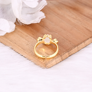 แหวนหมั้นเงินแท้ 925 สำหรับผู้หญิง ทำด้วยมือ ประดับด้วยพลอยมูนสโตนธรรมชาติ ชุบทองคำขาว ดีไซน์แบบคลาสสิก - Product Image 6