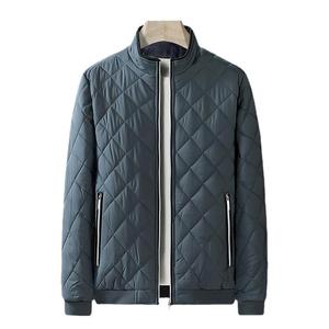 Winter <b>Men's</b> Slim-fit Solid Color Turtleneck Varsity <b>Jacket</b> with <b>Woolen</b> Fabric Windproof & Breathable Cotton Lining - Product Image 3