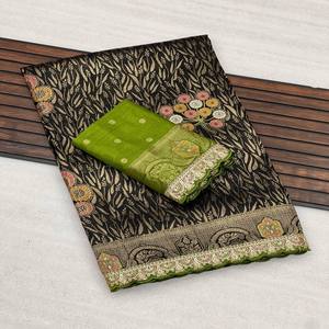 ชุดส่าหรีผ้าไหมลายโดลาสำหรับเจ้าสาวและงานปาร์ตี้ผ้าทอสไตล์ซารีและดีไซน์แบบ meenakari | เนื้อนุ่มไหลลื่น - Product Image 5