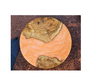 กล่องเก็บอาหารทรงกลมสำหรับงานหัตถกรรมทำจากไม้และเรซินซูซานสีเทา - Product Image 5