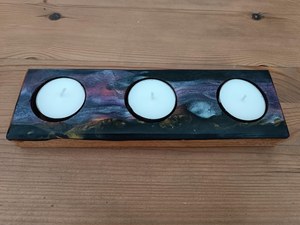 Candelabro de Madera de Resina con Acabado Natural, Hecho a Mano, Forma Personalizada para Decoración del Hogar Ecológica - Product Image 2