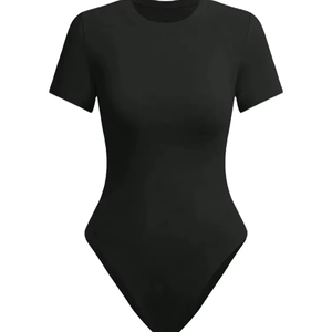 Kivotech <b>Women's</b> Casual Floral and Solid Print Short Sleeve Bodysuit <b>Sexy</b> Streetwear Top with Summer Suit <b>Clothes</b> Customized - Product Image 1