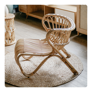 เก้าอี้หวายธรรมชาติผสมผสานความยั่งยืนและสไตล์เหมาะสำหรับบ้านที่ใส่ใจสิ่งแวดล้อมในฤดูกาลนี้เหมาะสำหรับสวนระเบียง - Product Image 4