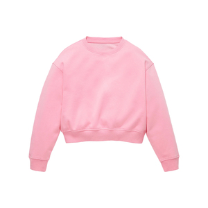 Sudadera Ecológica para Mujer, Invierno, Color Sólido, Bordada, Transpirable, Cuello Redondo, 340g, Rosa, Resistente al Viento, Poliéster/Algodón en la Parte Delantera - Product Image 1