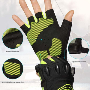 Venta al por mayor de Diseño Popular antideslizante Palma protectora Unisex medio dedo Racing Ciclismo-Guantes para la venta - Product Image 4